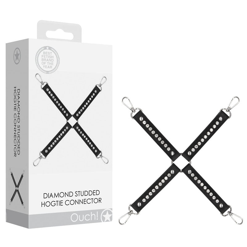 OUCH! Diamond Studded Hogtie - Black Restraint Shots Toys